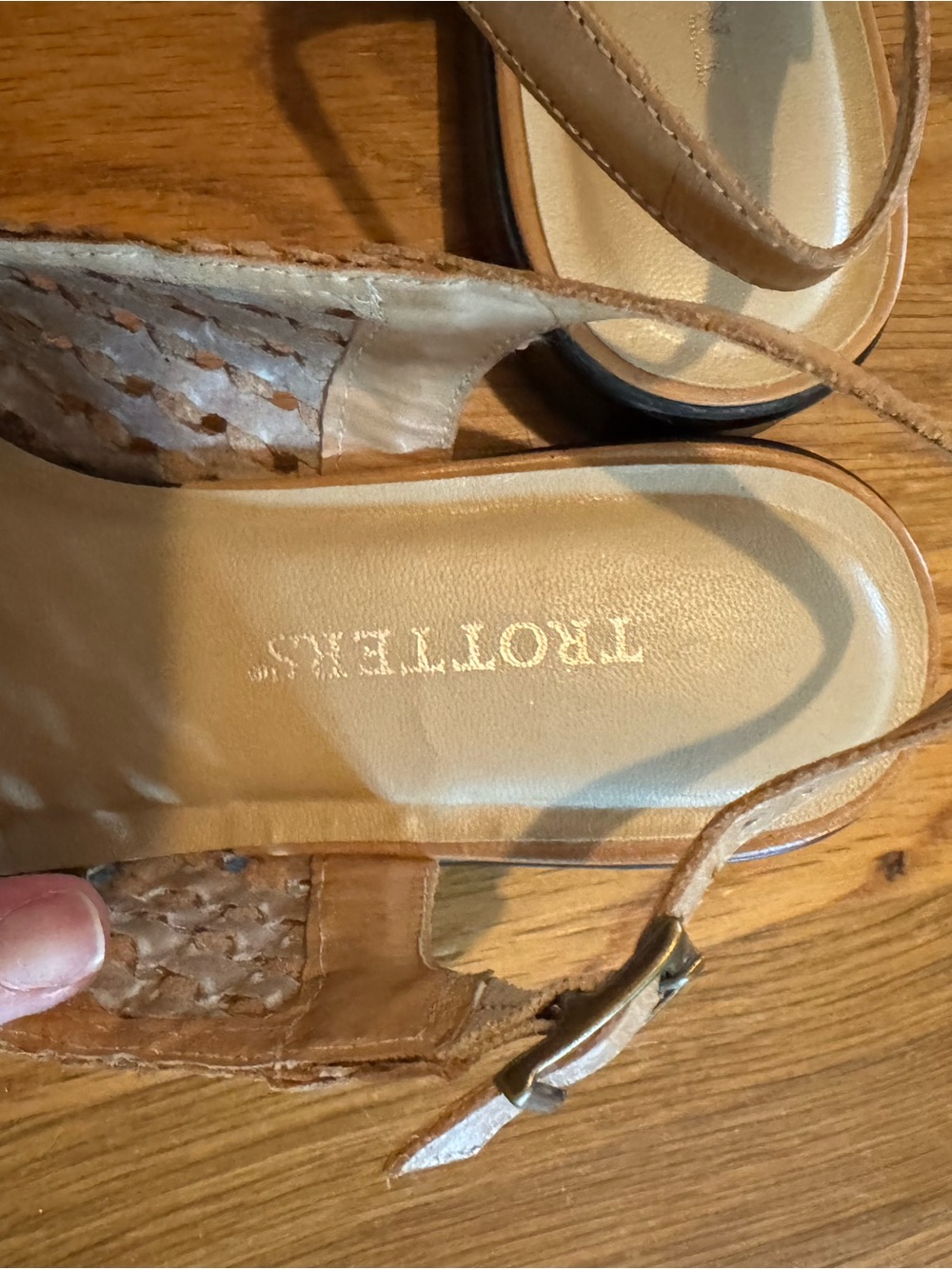 Trotters Tan Woven Slingback Flats - Picture 5 of 6